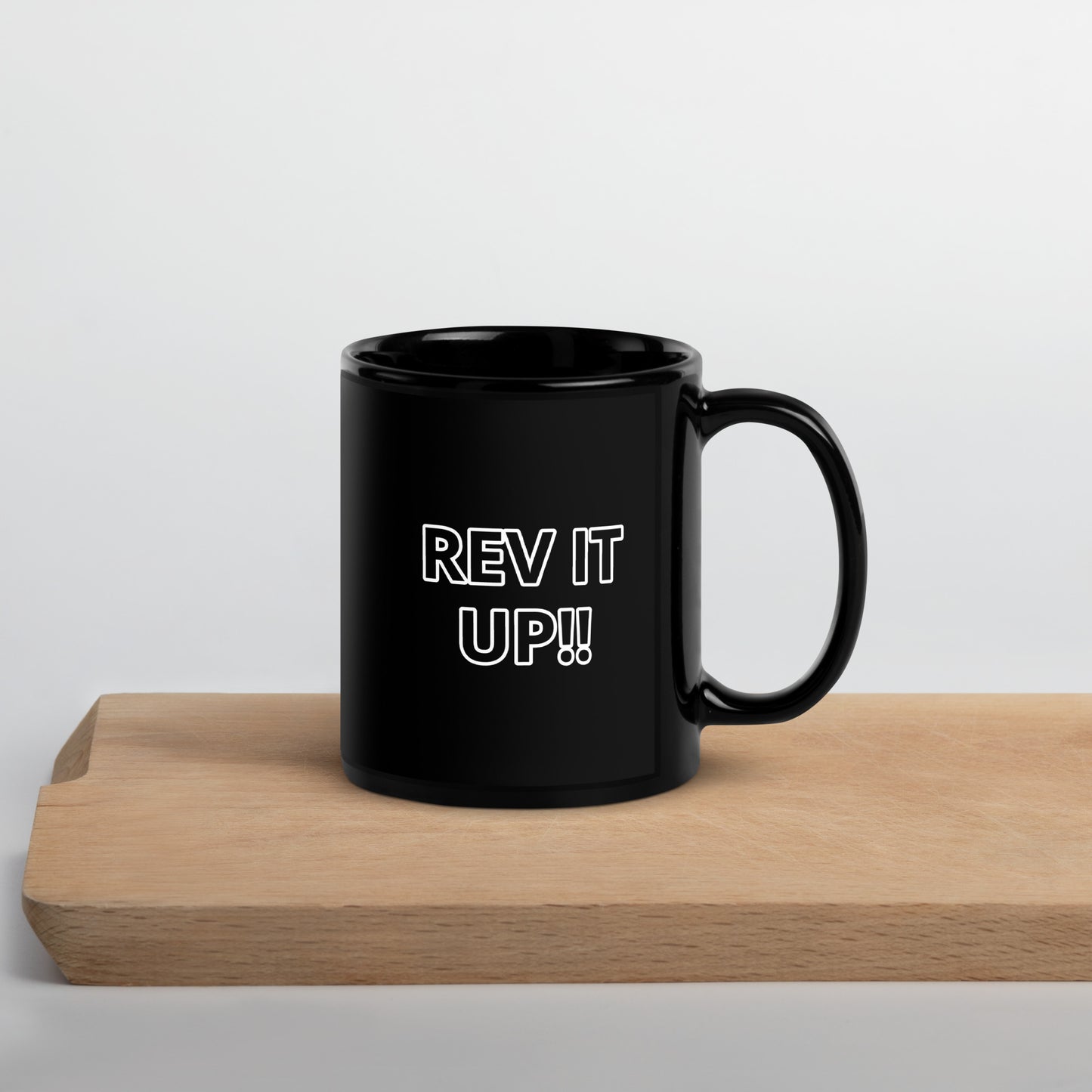 REV YOUR LIFE TV | REV IT UP!! Black Glossy Mug - ShopRevYourLifeTV