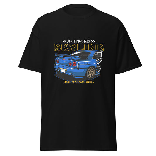 premium men's Japanese car t-shirts Skyline NissanR34 GTR