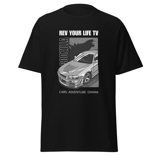 premium men's Japanese car t-shirts R34 GTR