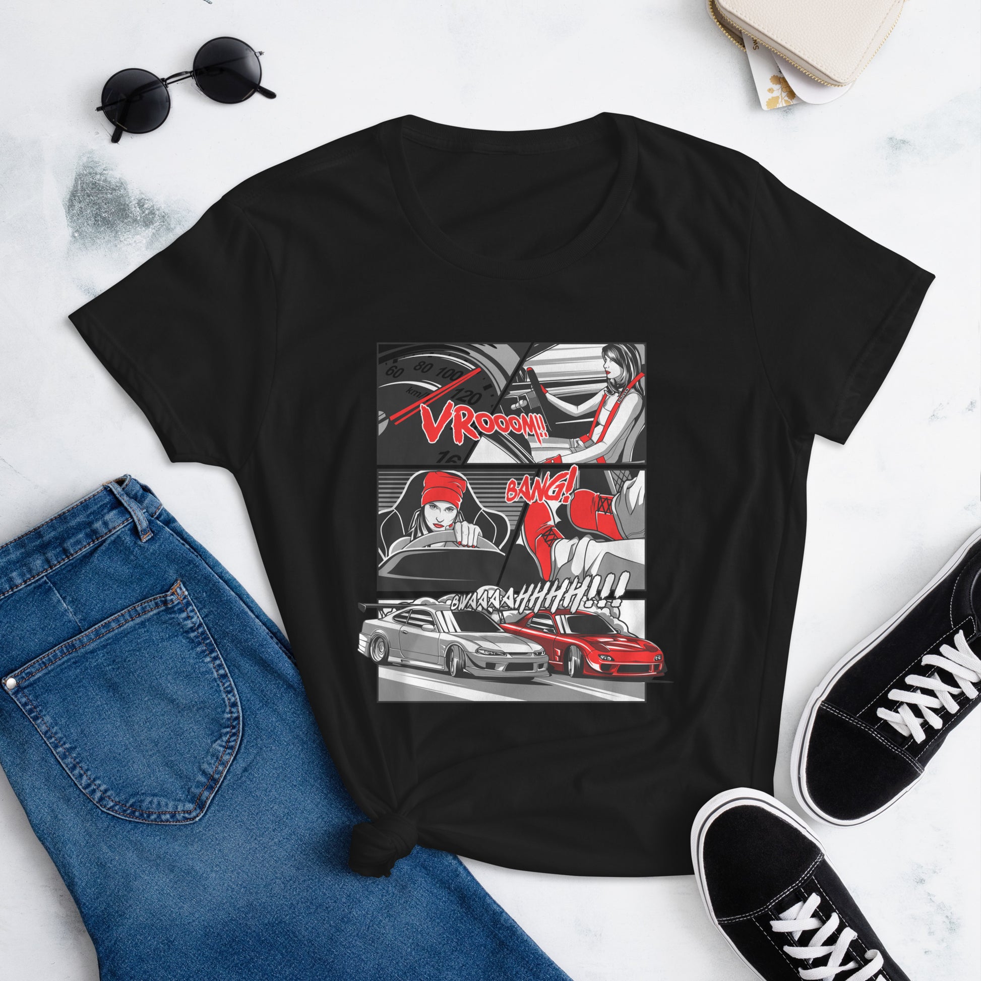 premium women's Japanese car t-shirts because racecar