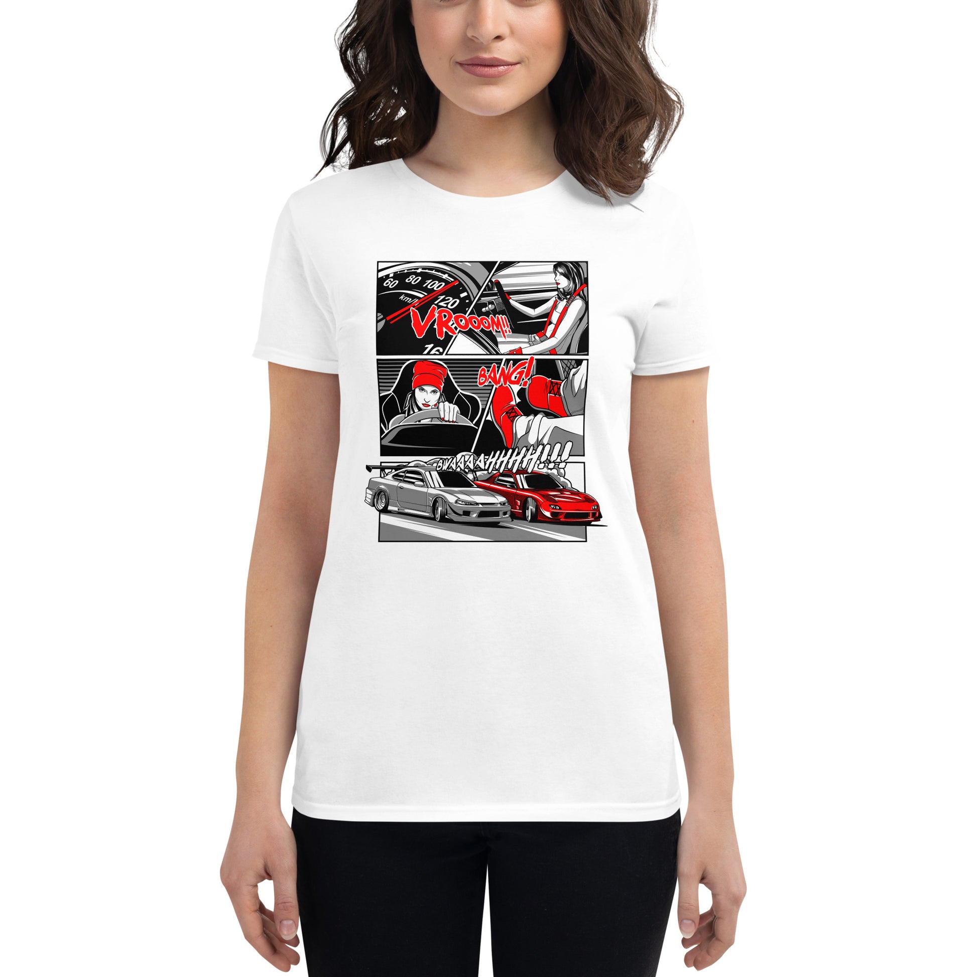 premium women's Japanese car t-shirts because racecar